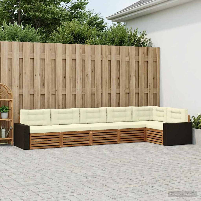 Set de canapele de exterior 6 pcs Natural și Crem WALTI