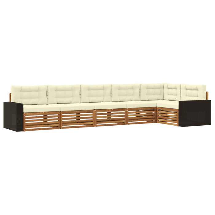 Set de canapele de exterior 6 pcs Natural și Crem WALTI