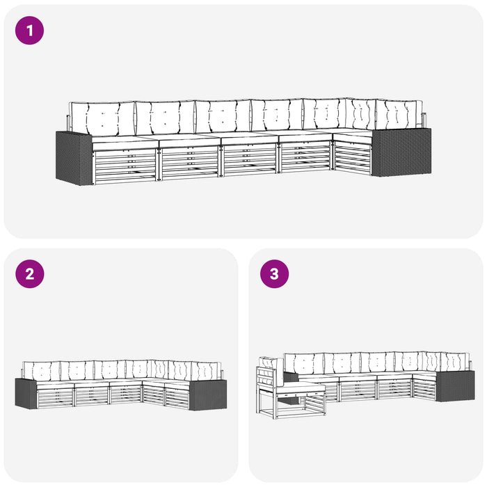 Set de canapele de exterior 6 pcs Natural și Antracit WALTI