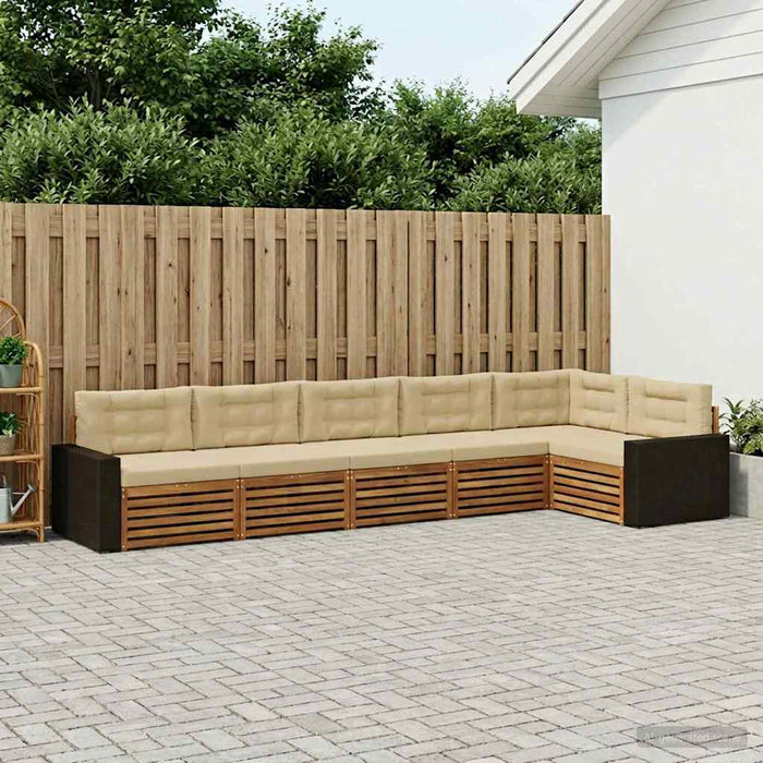 Set de canapele de exterior 6 pcs Natural și Bej WALTI