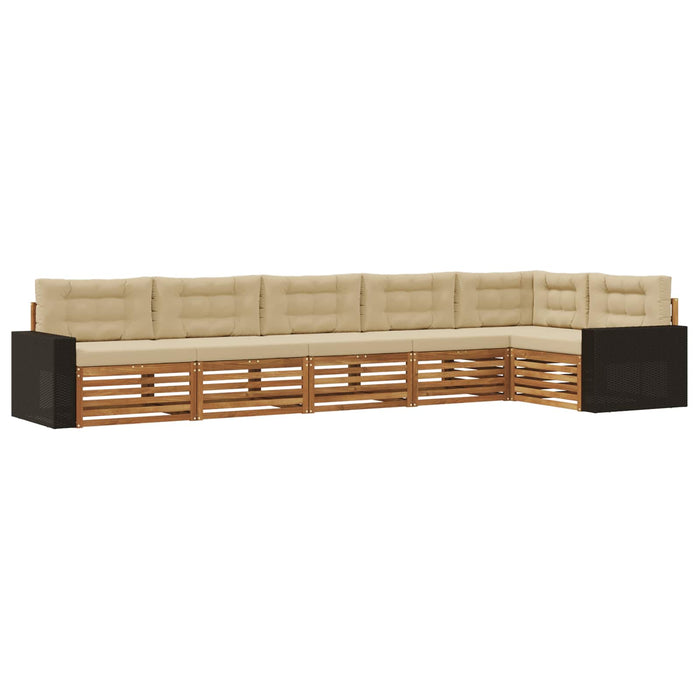 Set de canapele de exterior 6 pcs Natural și Bej WALTI