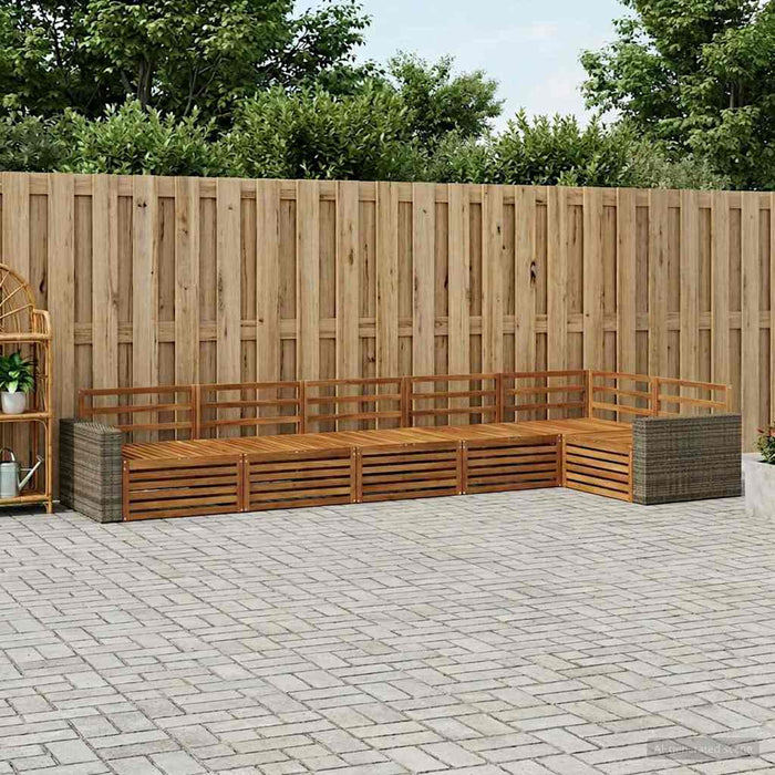 Set de canapele de exterior 6 pcs natural 402 x 172,5 x 73 cm WALTI
