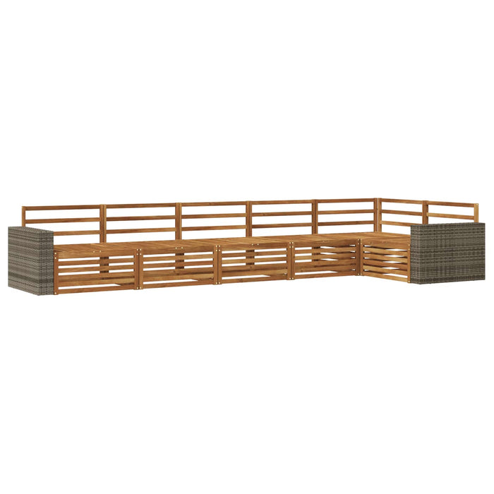 Set de canapele de exterior 6 pcs natural 402 x 172,5 x 73 cm WALTI
