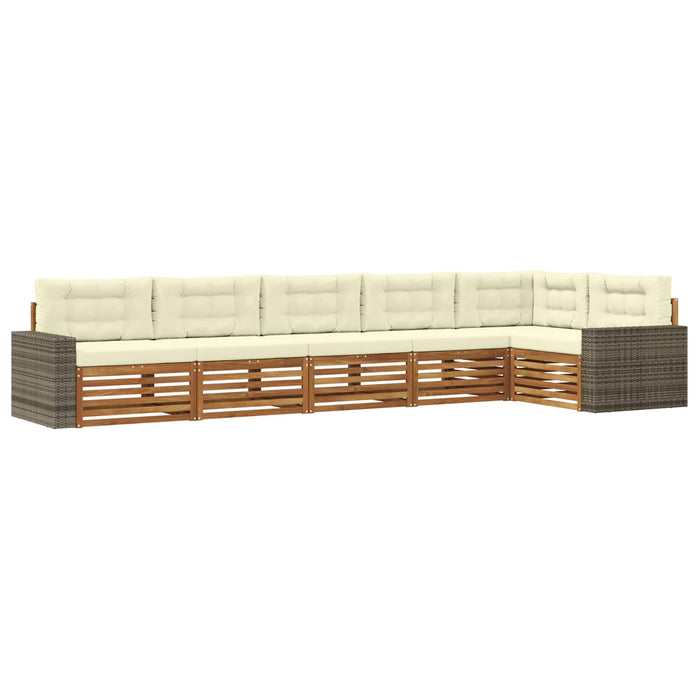 Set de canapele de exterior 6 pcs Natural și Crem WALTI