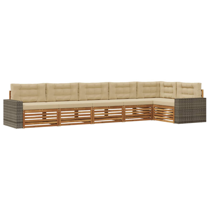 Set de canapele de exterior 6 pcs Natural și Bej WALTI