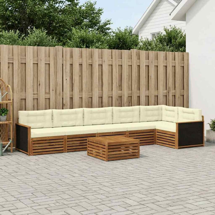 Set de canapele de exterior 7 pcs Natural și Crem WALTI
