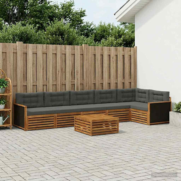 Set de canapele de exterior 7 pcs Natural și Antracit WALTI
