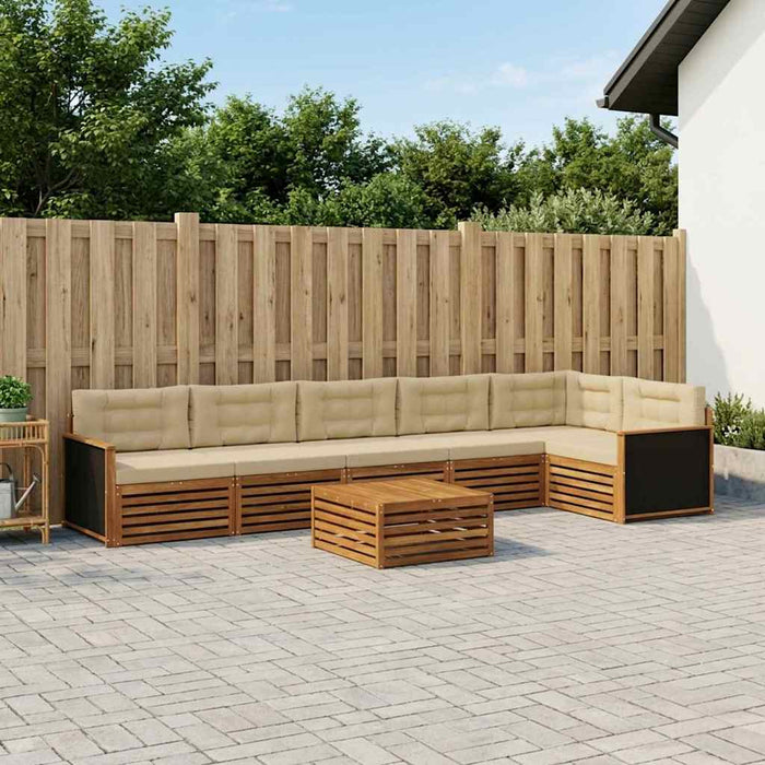 Set de canapele de exterior 7 pcs Natural și Bej WALTI