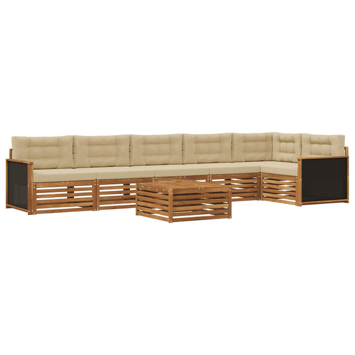 Set de canapele de exterior 7 pcs Natural și Bej WALTI