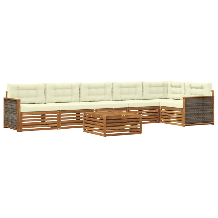 Set de canapele de exterior cu pernă 7 pcs Natural și Crem - WALTI WALTI