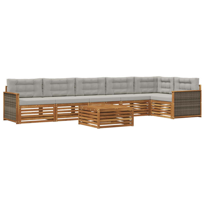 Set de canapele de exterior 7 pcs Natural și gri deschis WALTI