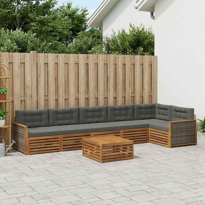 Set de canapele de exterior cu pernă 7 pcs Natural și Antracit WALTI