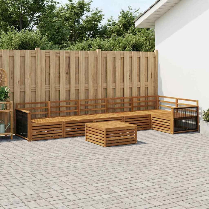 Set de canapele de exterior 7 pcs natural Lemn Solid de Acacia WALTI