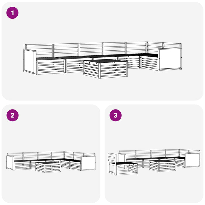 Set de canapele de exterior 7 pcs natural Lemn Solid de Acacia WALTI
