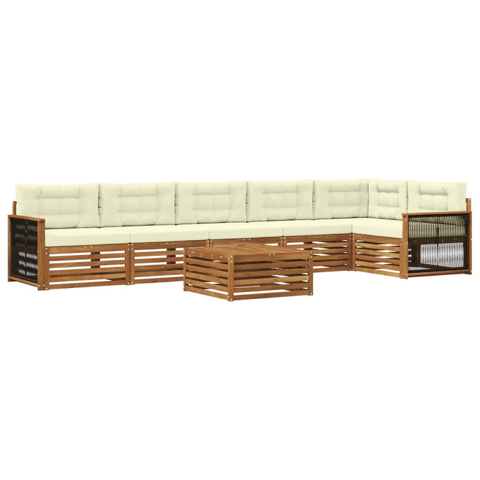 Set de canapele de exterior cu pernă 7 pcs Natural și Crem WALTI