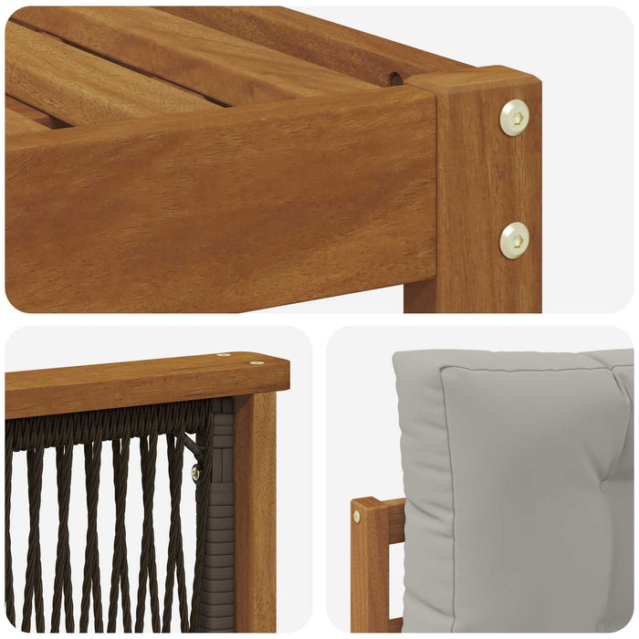 Set de canapele de exterior 7 pcs Natural și gri deschis WALTI