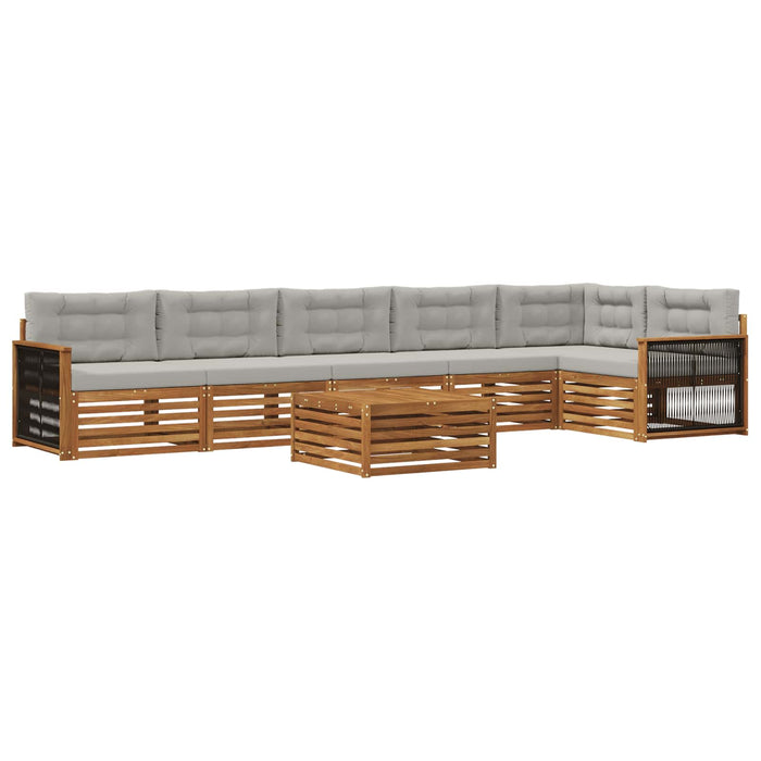 Set de canapele de exterior 7 pcs Natural și gri deschis WALTI