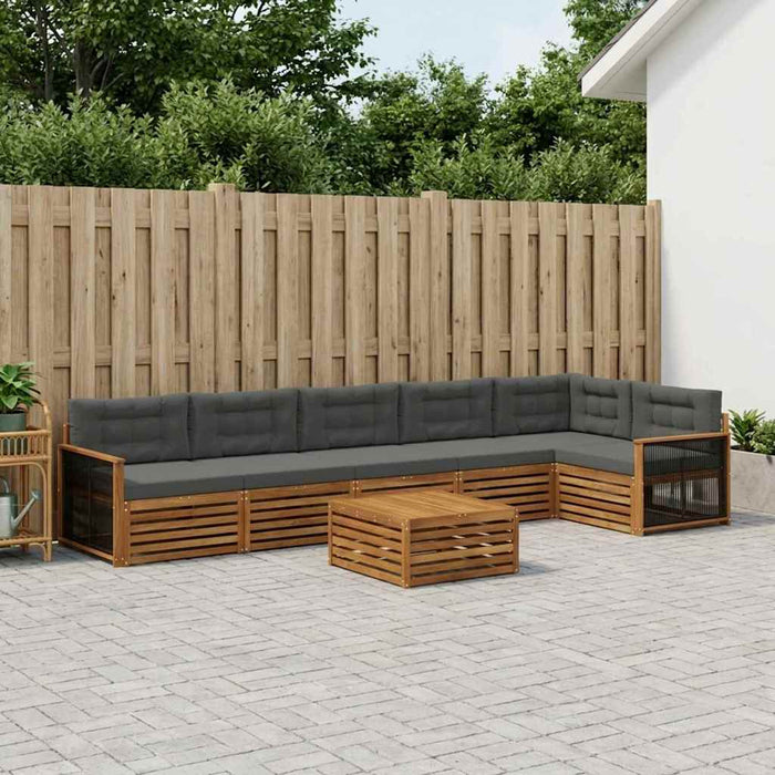 Set de canapele de exterior cu pernă 7 pcs Natural și Antracit WALTI