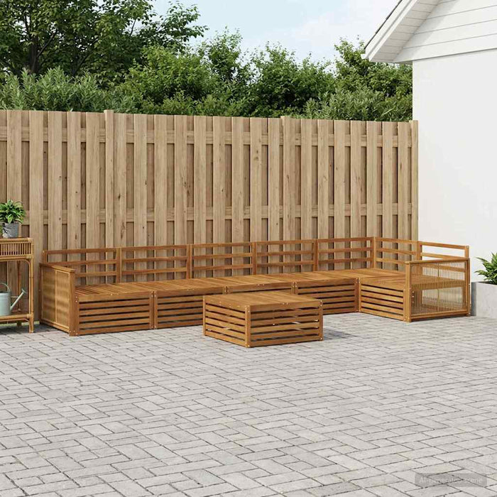 Set de canapele de exterior 7 pcs natural Lemn Solid de Acacia WALTI