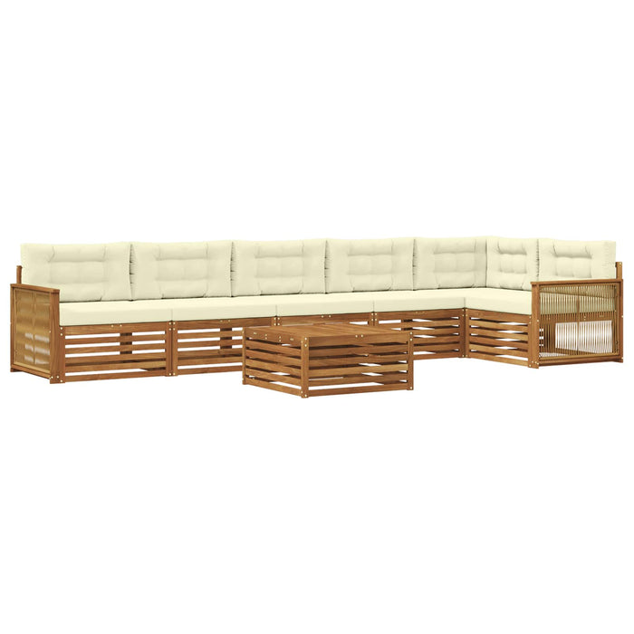 Set de canapele de exterior cu pernă 7 pcs Natural și Crem WALTI