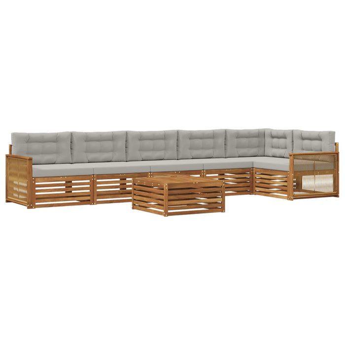 Set de canapele de exterior 7 pcs Natural și gri deschis WALTI