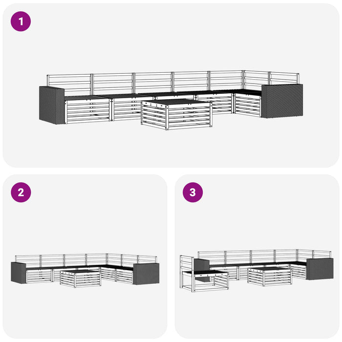 Set de canapele de exterior 7 pcs natural 79 x 79 x 37 cm WALTI