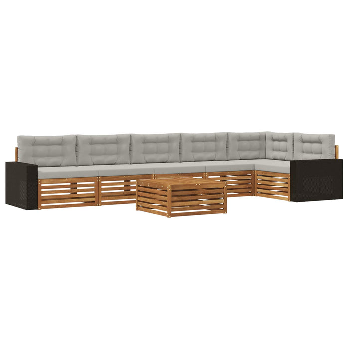 Set de canapele de exterior 7 pcs Natural și gri deschis WALTI