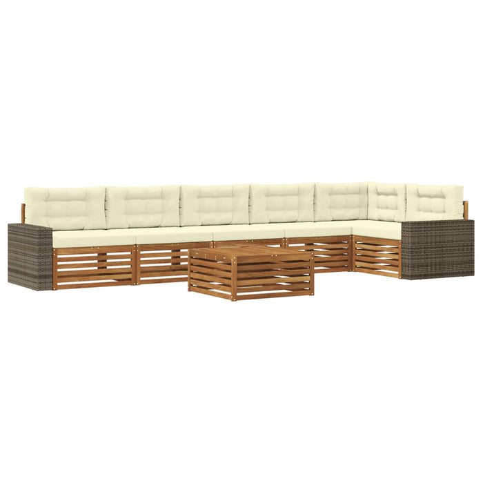 Set de canapele de exterior 7 pcs Natural și Crem WALTI
