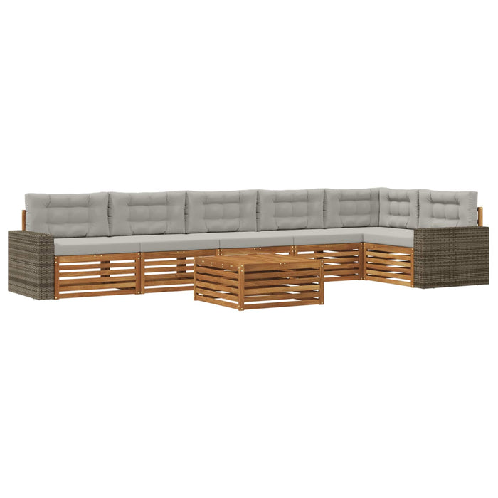 Set de canapele de exterior 7 pcs Natural și gri deschis WALTI