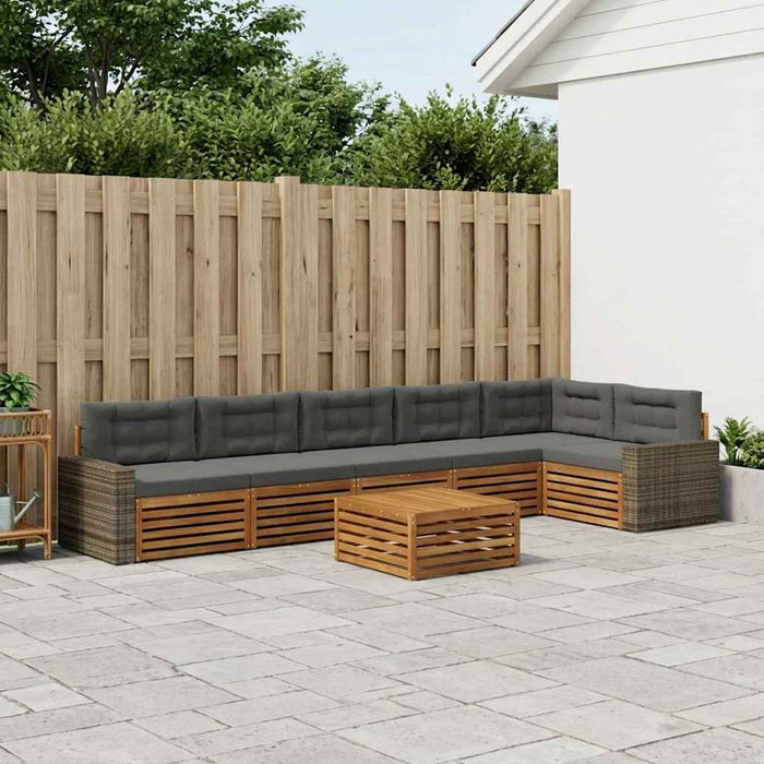 Set de canapele de exterior 7 pcs Natural și Antracit WALTI
