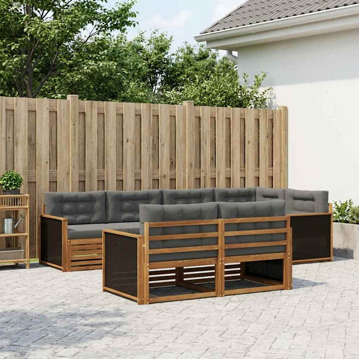 Set de canapele de exterior cu pernă 7 pcs Natural și Antracit WALTI
