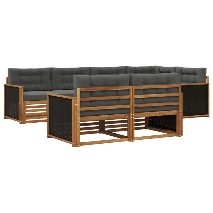 Set de canapele de exterior cu pernă 7 pcs Natural și Antracit WALTI