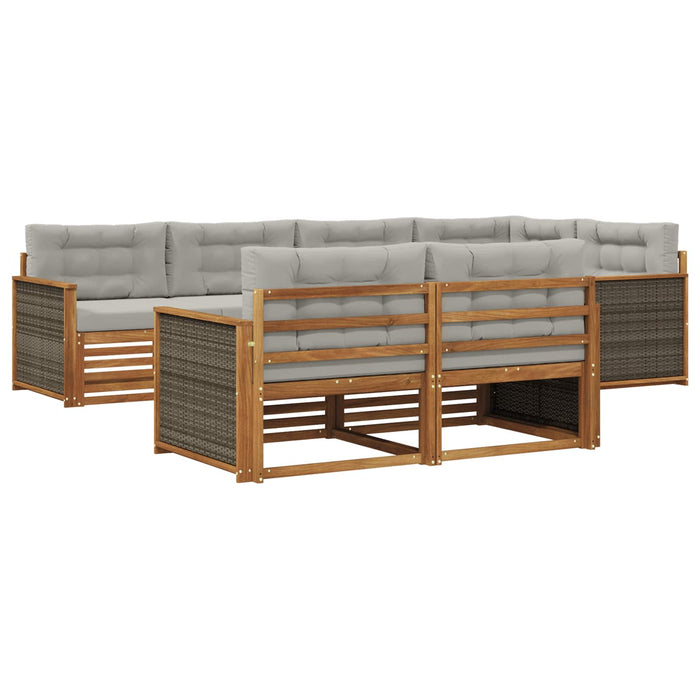 Set de canapele de exterior 7 pcs Natural și gri deschis WALTI