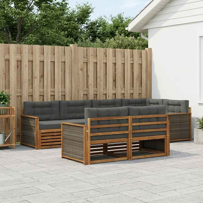 Set de canapele de exterior cu pernă 7 pcs Natural și Antracit WALTI