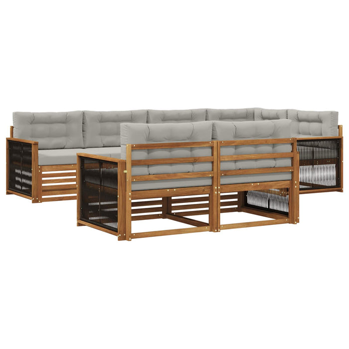 Set de canapele de exterior 7 pcs Natural și gri deschis WALTI