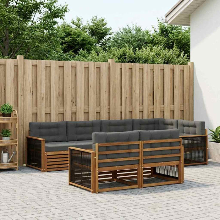 Set de canapele de exterior cu pernă 7 pcs Natural și Antracit WALTI