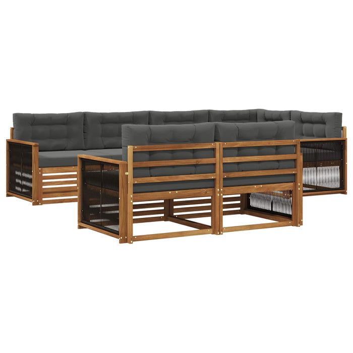 Set de canapele de exterior cu pernă 7 pcs Natural și Antracit WALTI