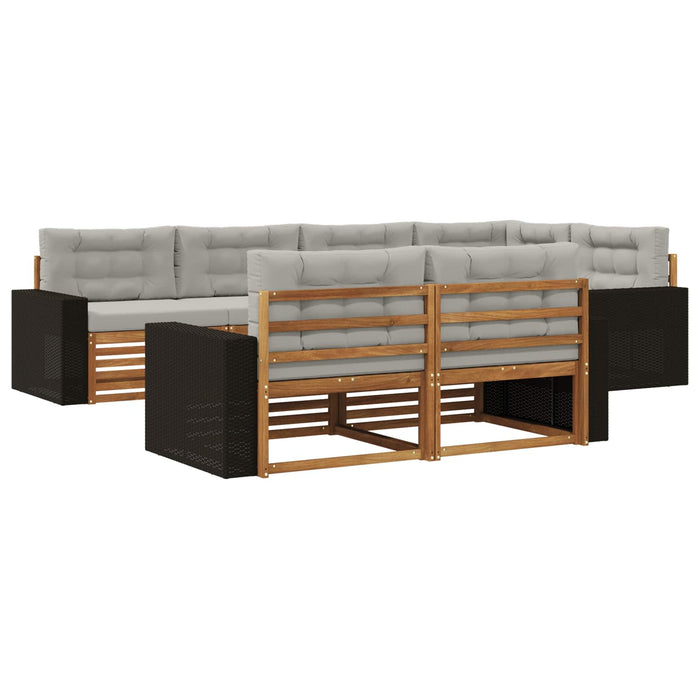 Set de canapele de exterior 7 pcs Natural și gri deschis WALTI