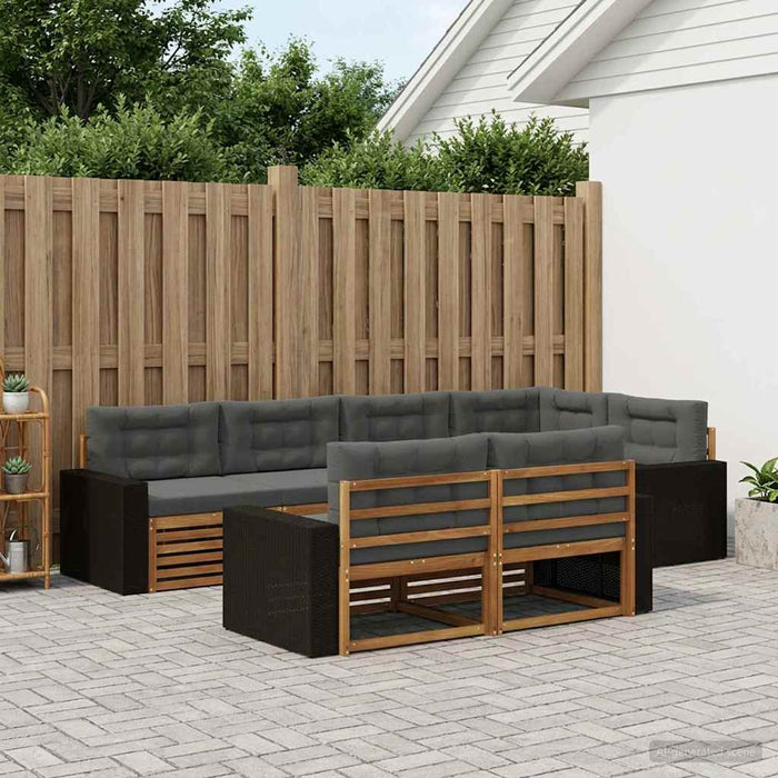 Set de canapele de exterior cu pernă 7 pcs Natural și Antracit WALTI