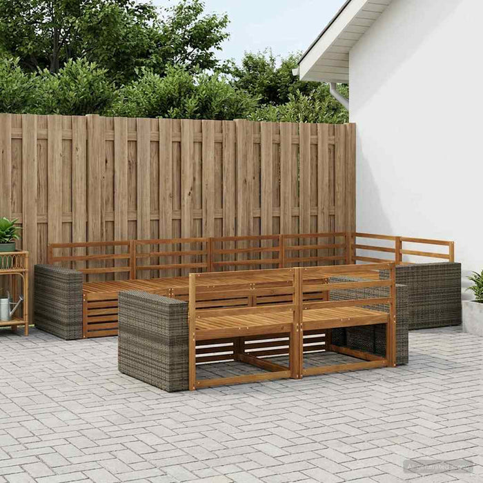 Set de canapele de exterior 7 pcs natural WALTI