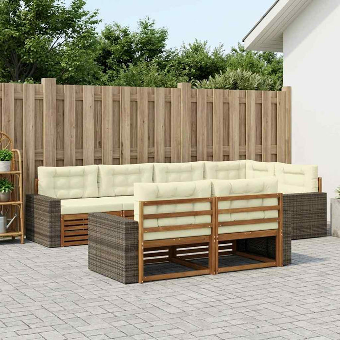 Set de canapele de exterior cu pernă 7 pcs Natural și Crem - WALTI WALTI
