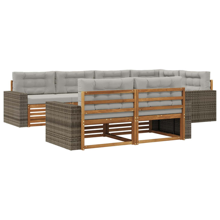 Set de canapele de exterior 7 pcs Natural și gri deschis WALTI