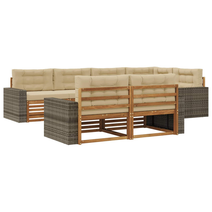 Set de canapele de exterior cu pernă 7 pcs Natural și Bej WALTI