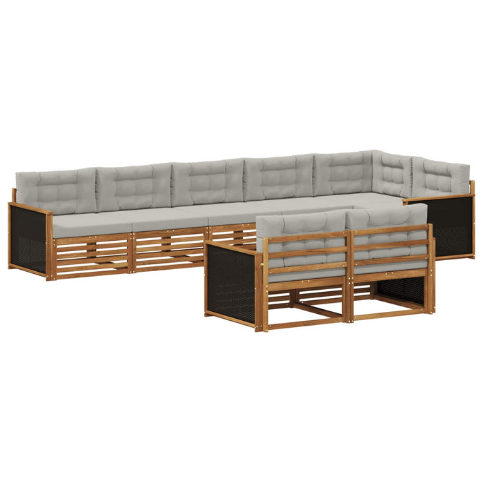 Set de canapele de exterior 8 pcs Natural și gri deschis WALTI