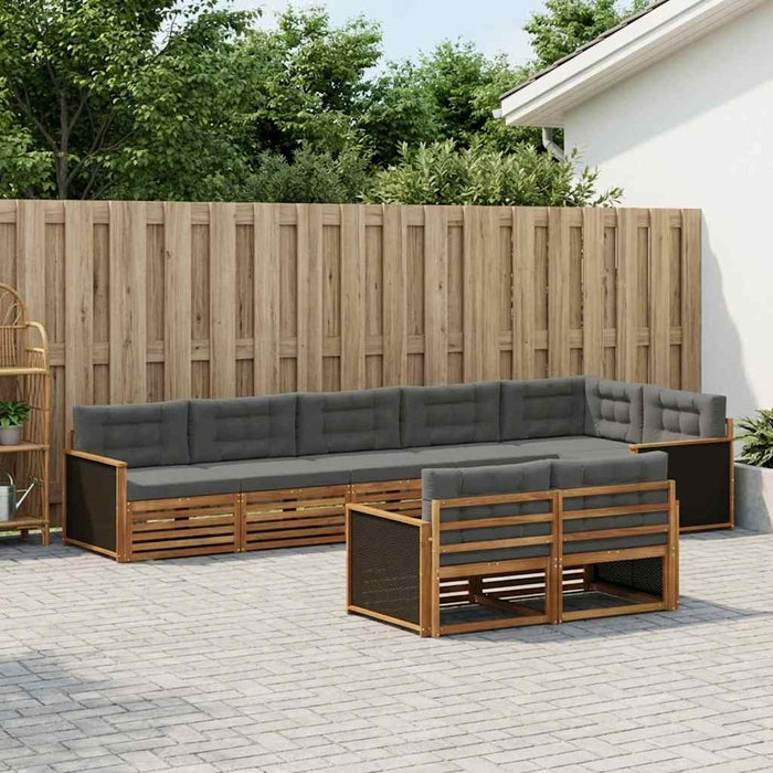 Set de canapele de exterior cu pernă 8 pcs Natural și Antracit WALTI