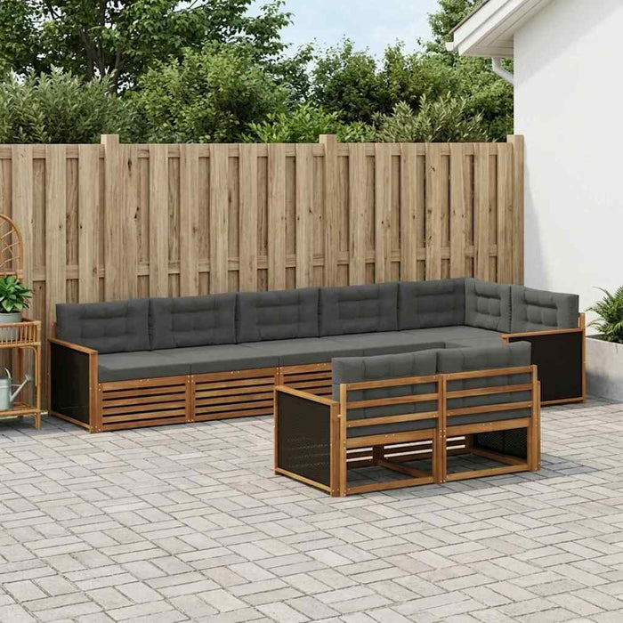 Set de canapele de exterior cu pernă 8 pcs Natural și Antracit WALTI