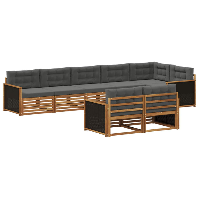 Set de canapele de exterior cu pernă 8 pcs Natural și Antracit WALTI
