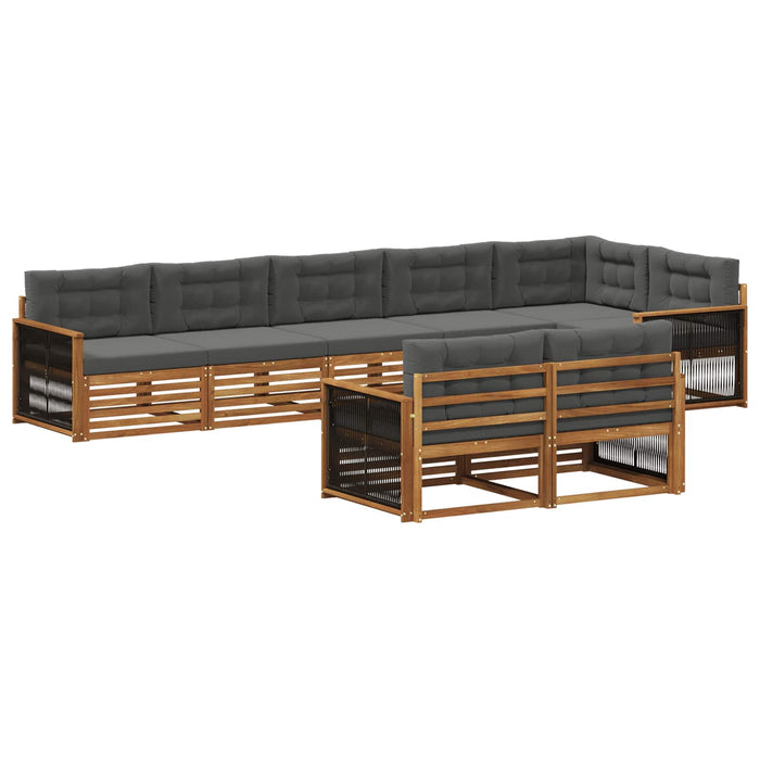 Set de canapele de exterior cu pernă 8 pcs Natural și Antracit WALTI