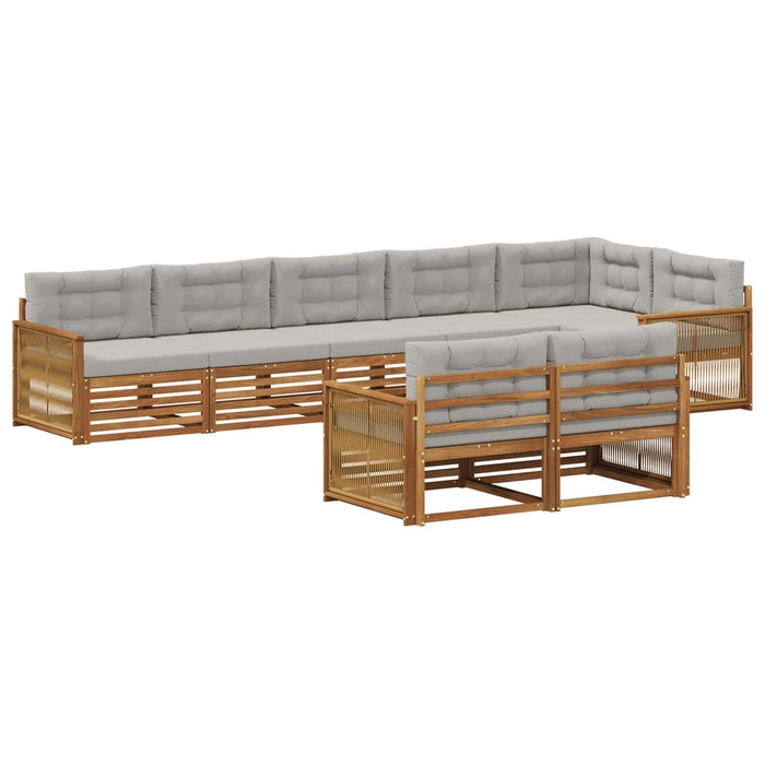 Set de canapele de exterior 8 pcs Natural și gri deschis WALTI
