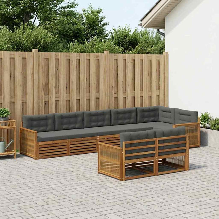 Set de canapele de exterior cu pernă 8 pcs Natural și Antracit WALTI